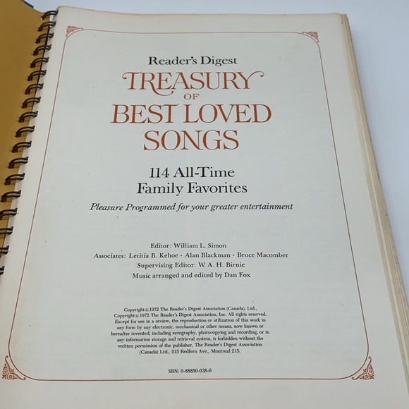 Vintage Reader’s Digest Treasury of Best Loved Songs - Picture 6 of 12